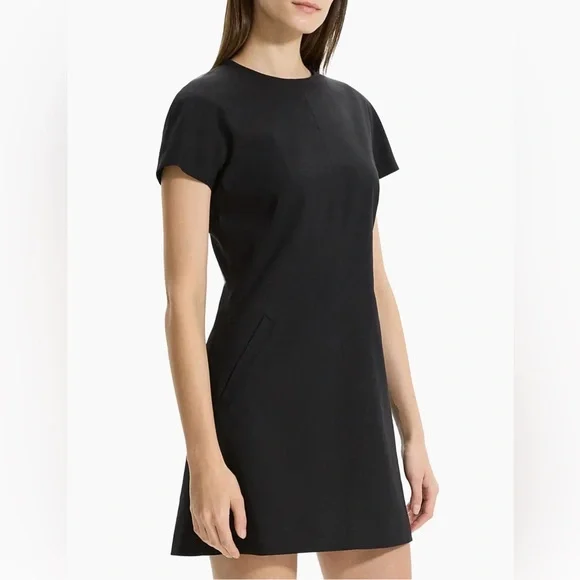 Theory Linen-Blend Dolman-Sleeve Minidress, size 00, NWOT - Picture 3 of 13